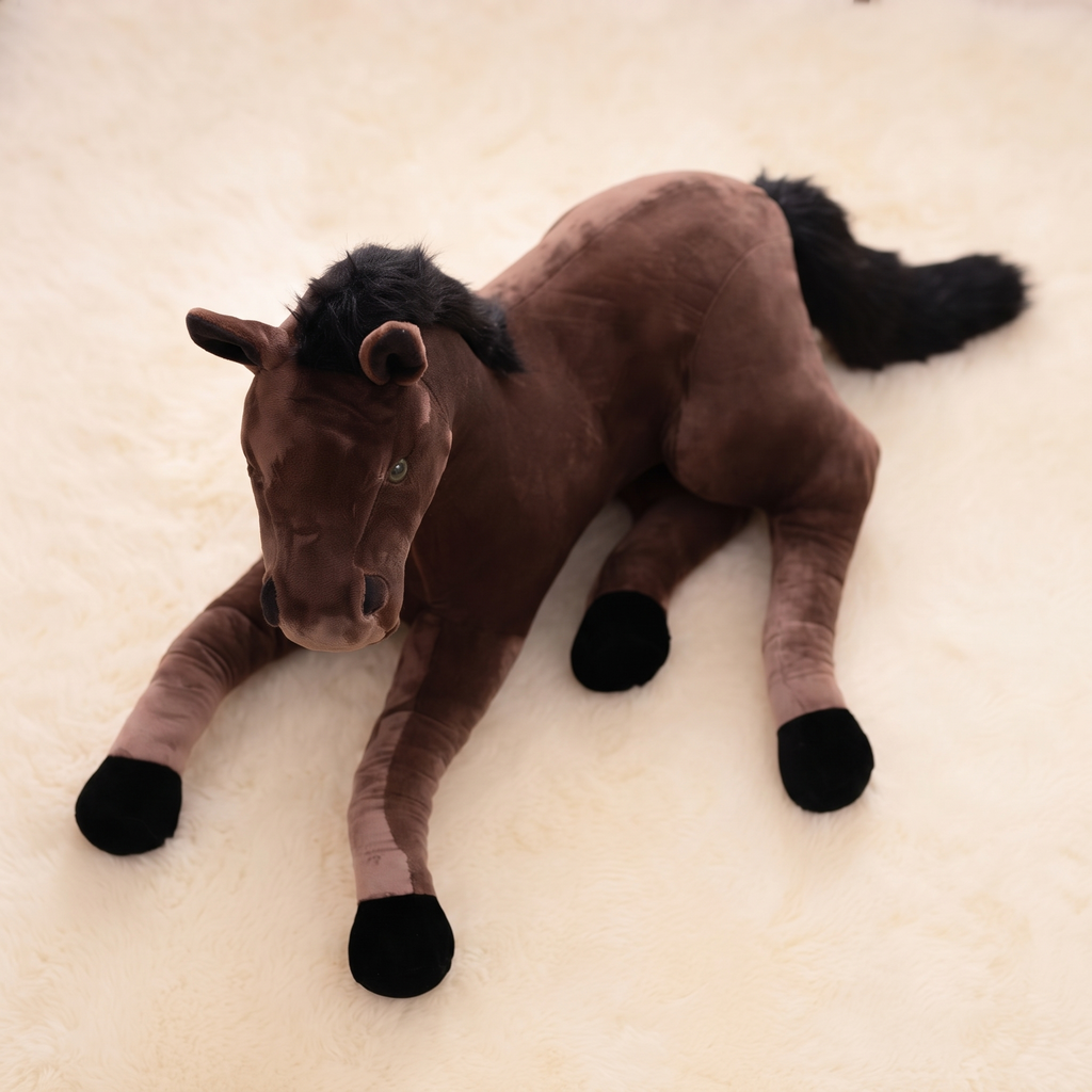 Peluche Cheval Marron 65 cm