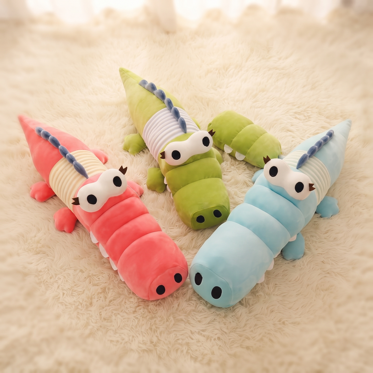 Peluche Crocodile Articulée Colorée 65 cm