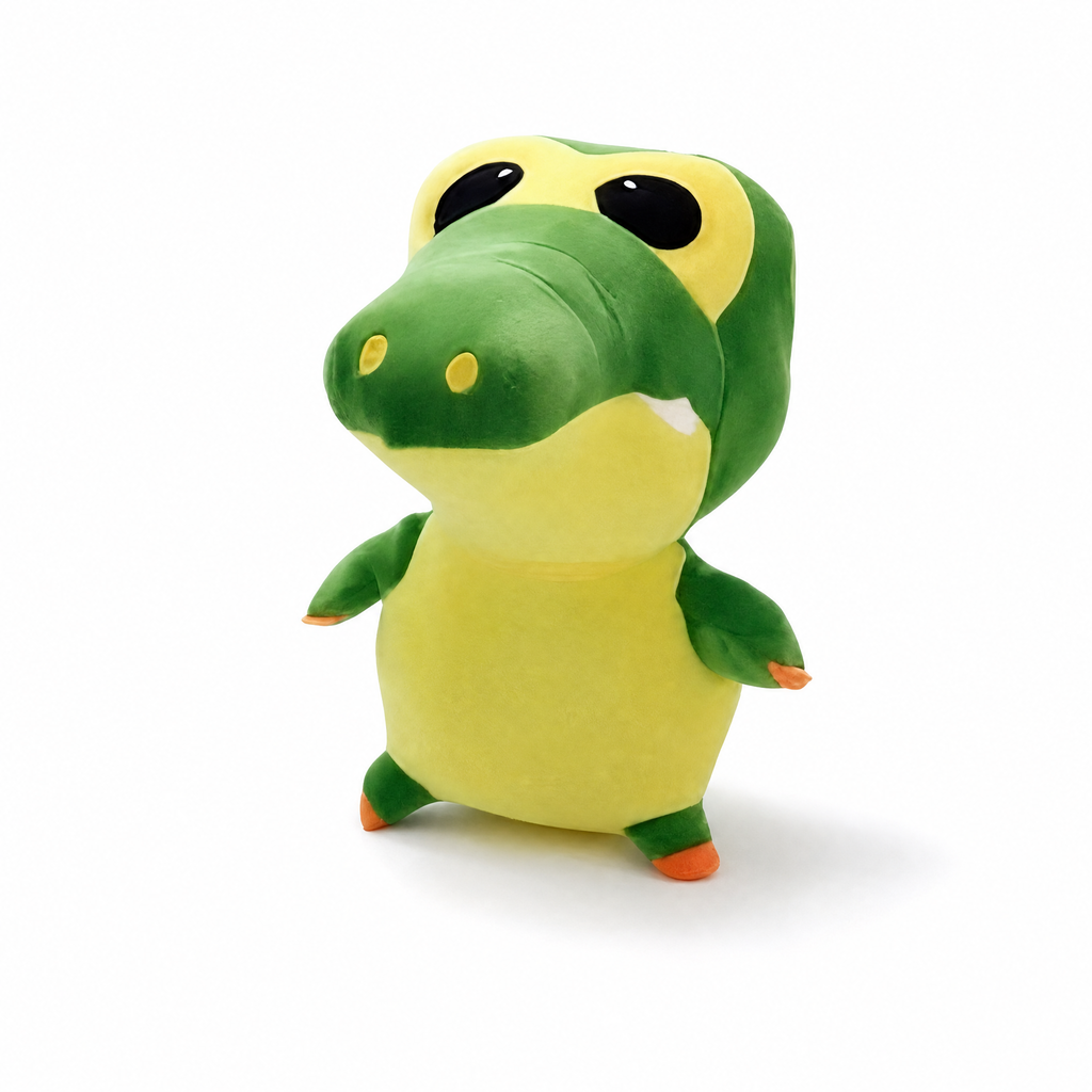 Peluche Crocodile Kawaii Vert et Jaune