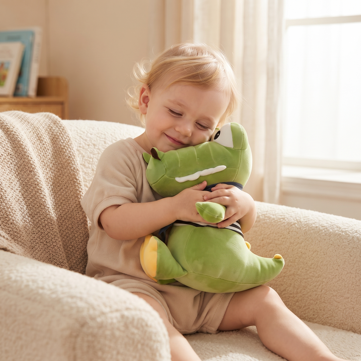 Peluche Crocodile Marinière Bébé
