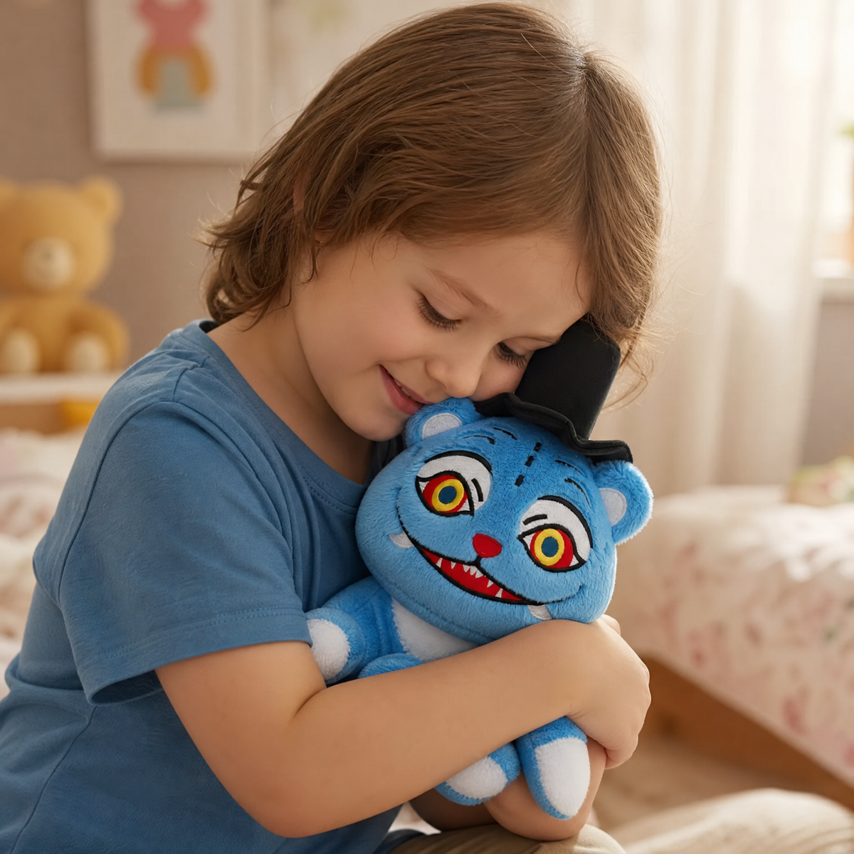 Peluche Décorative Tigre Bleu à Chapeau