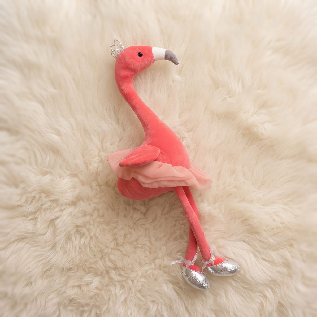 Peluche Flamant Rose 35cm Couronne Douce