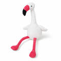 Peluche Flamant Rose Coton Côtelé Blanc