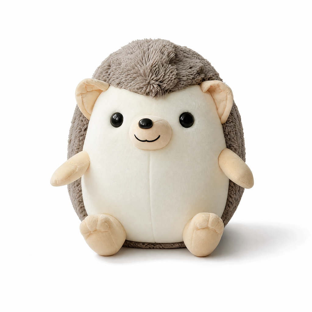 Peluche Hérisson Adorable Marron et Crème