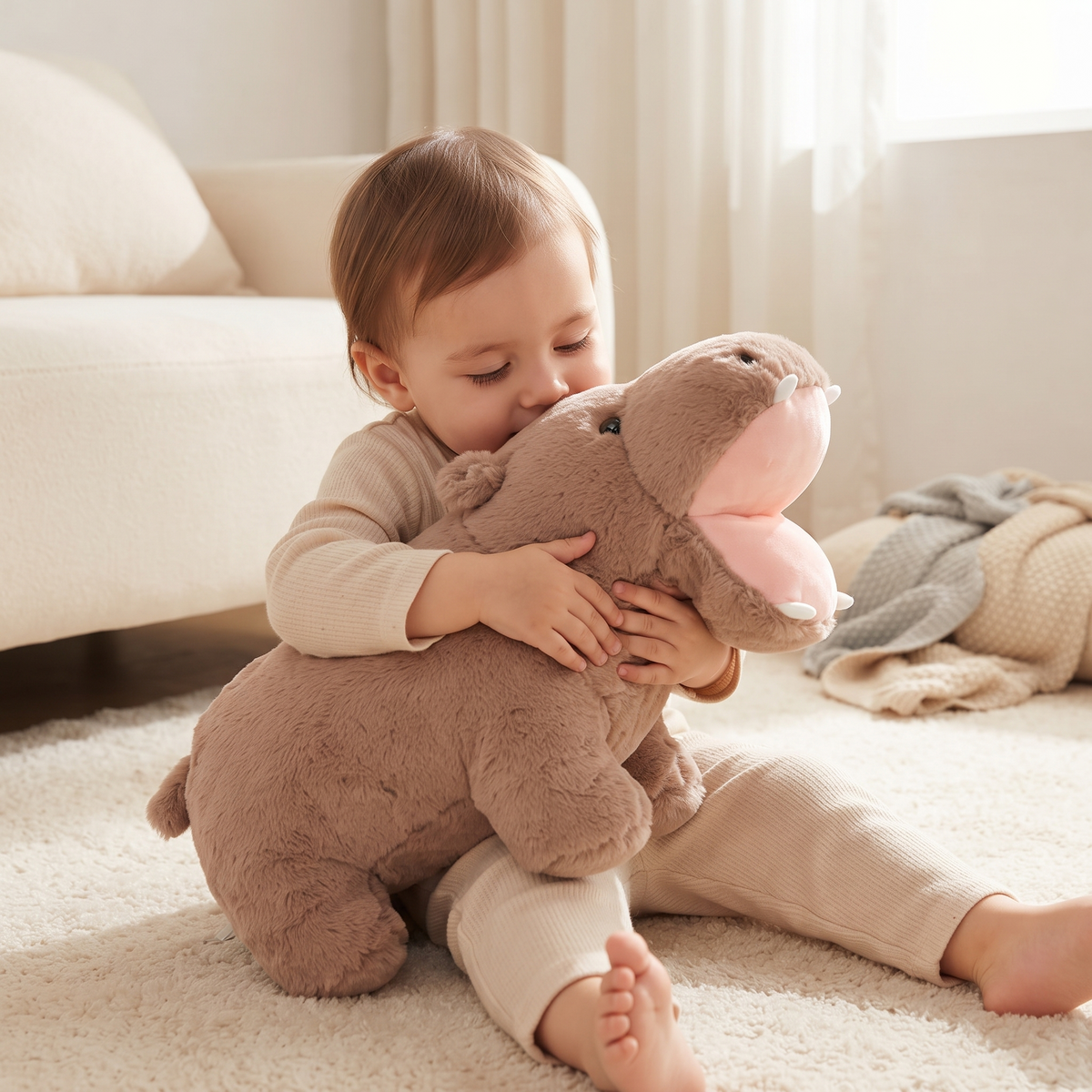 Peluche Hippopotame Bouche Ouverte