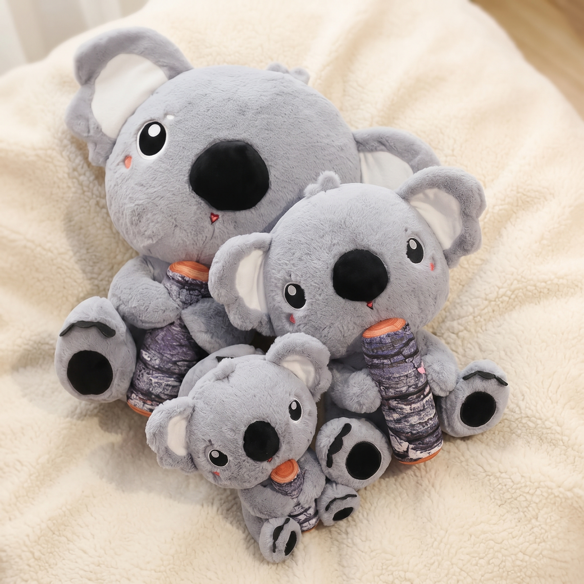 Peluche Koala Gris avec Bambou