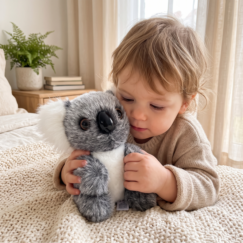 Peluche Koala Réaliste Gris et Blanc