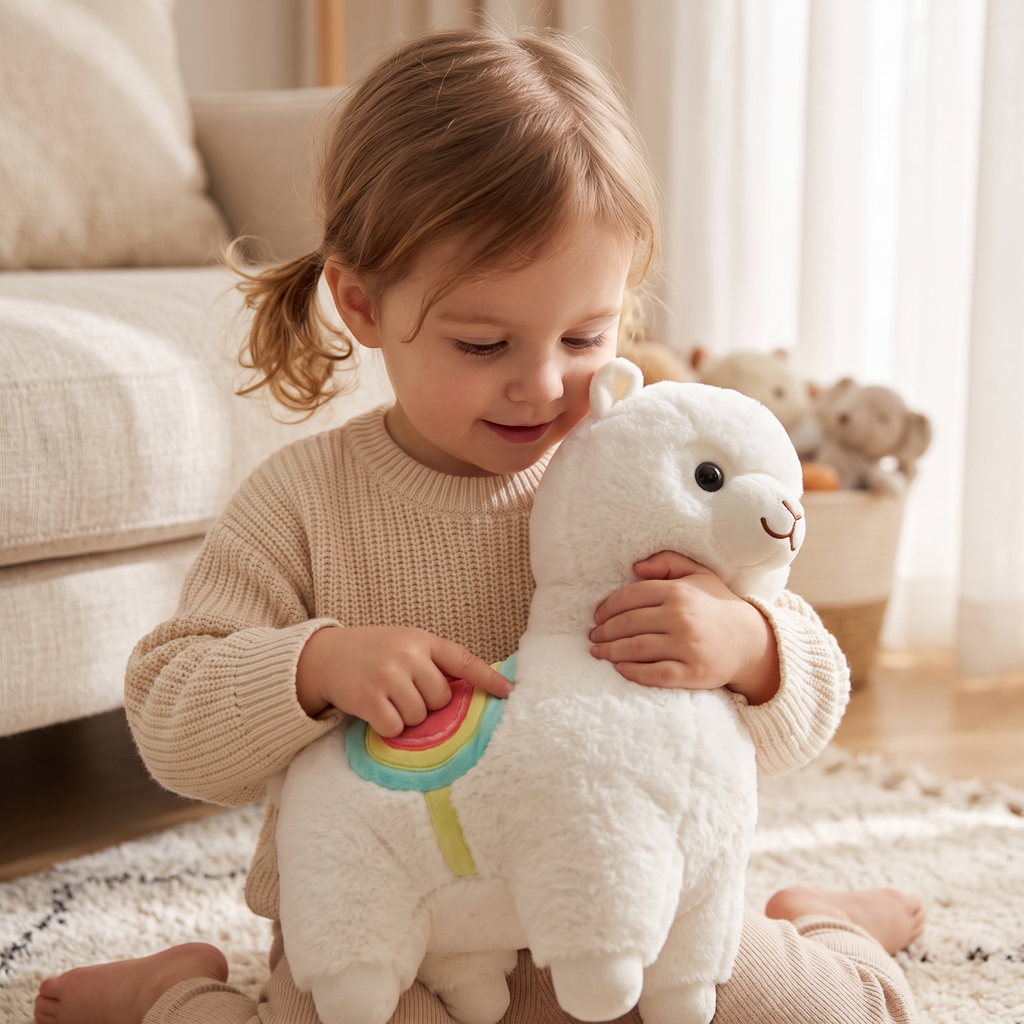 Peluche Lama Blanc Arc-en-Ciel Douce