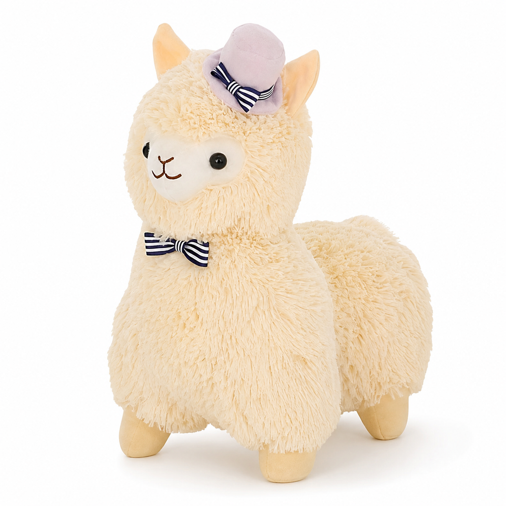 Peluche Lama Chapeau et Nœud Papillon