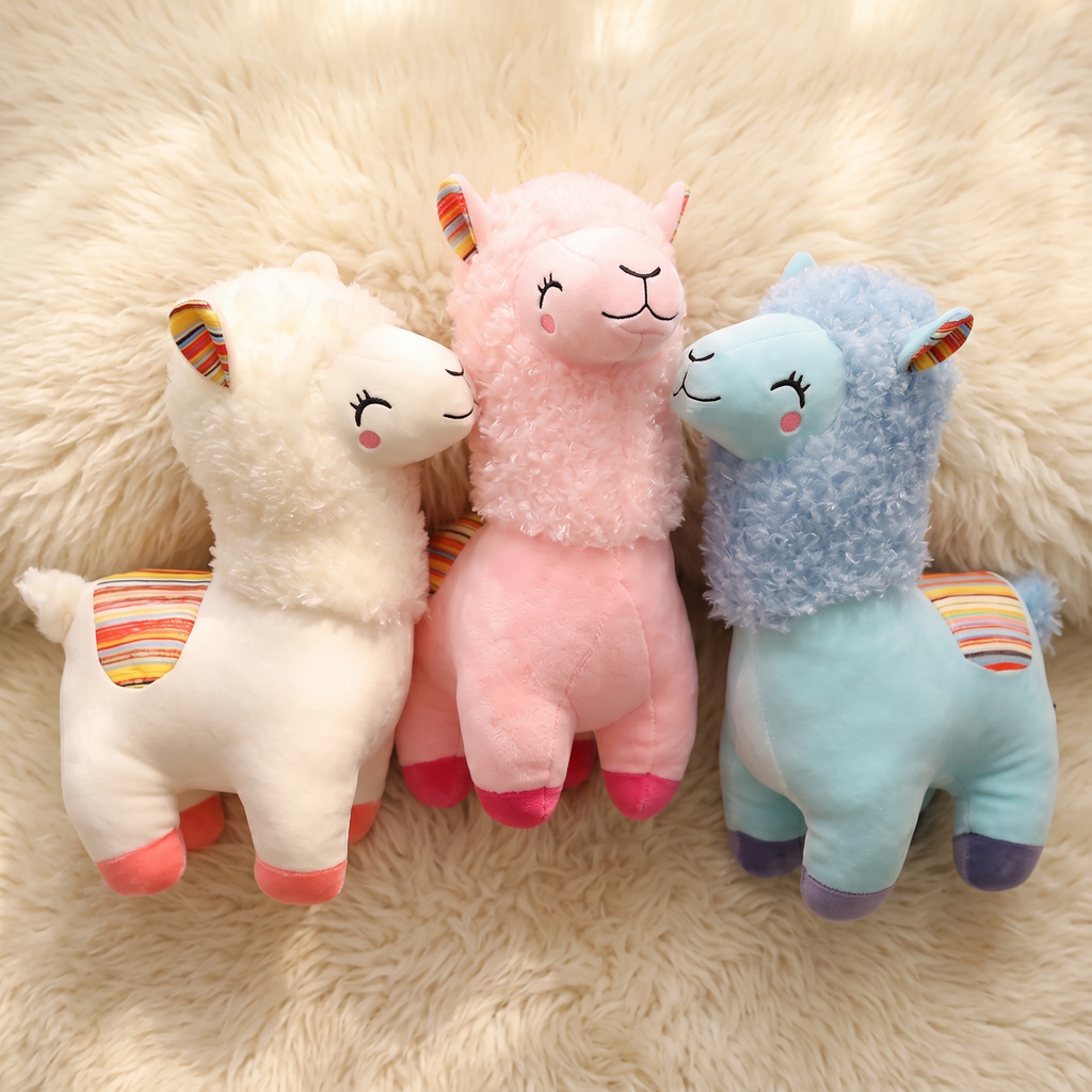 Peluche Lama Colorée à Crinière Frisée