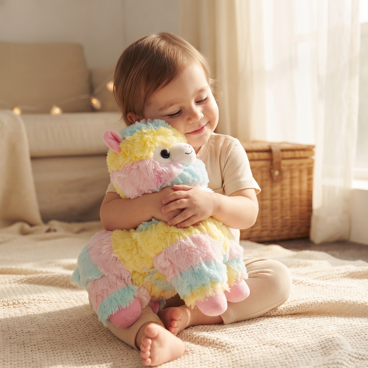 Peluche Lama Multicolore Arc-en-Ciel 25 cm