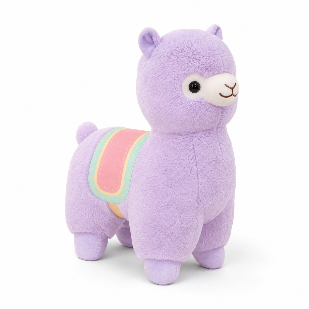 Peluche Lama Rose Arc-en-Ciel 35cm