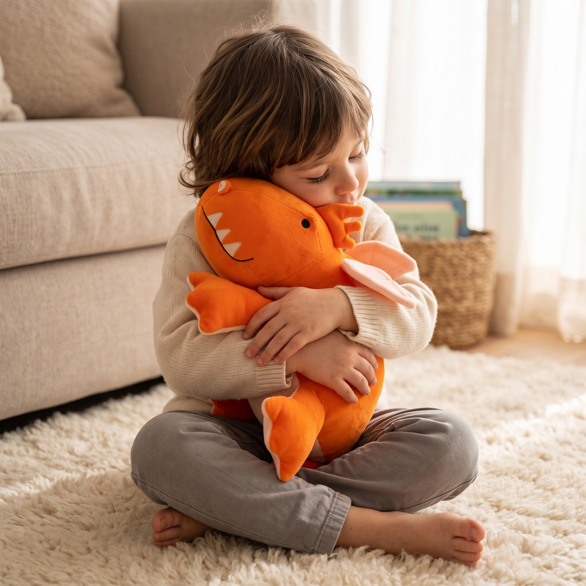 Peluche Lestée Dragon Orange
