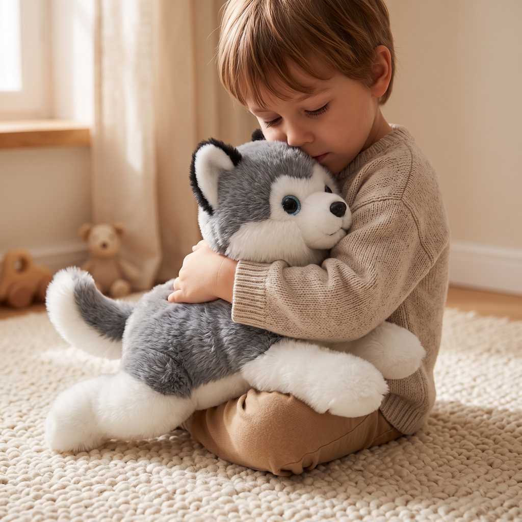 Verzwaarde huskyknuffel, 30 cm