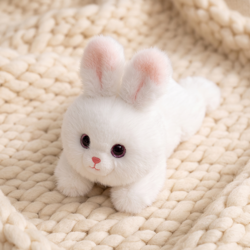 Peluche Lestée Lapin Blanc 30 cm