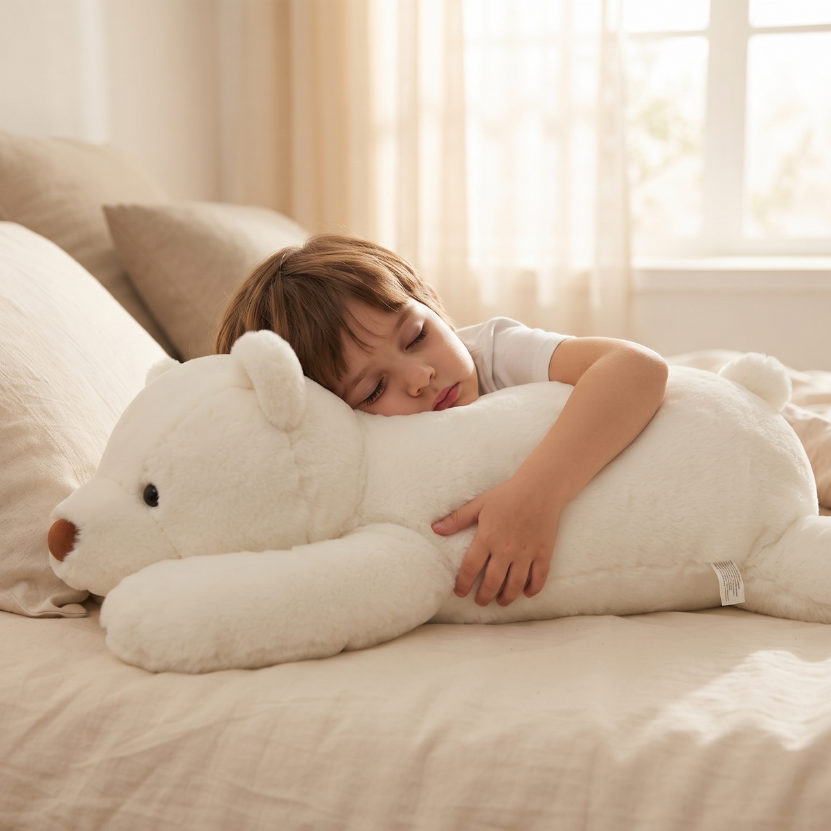 Peluche Lestée Ours Blanc Géant