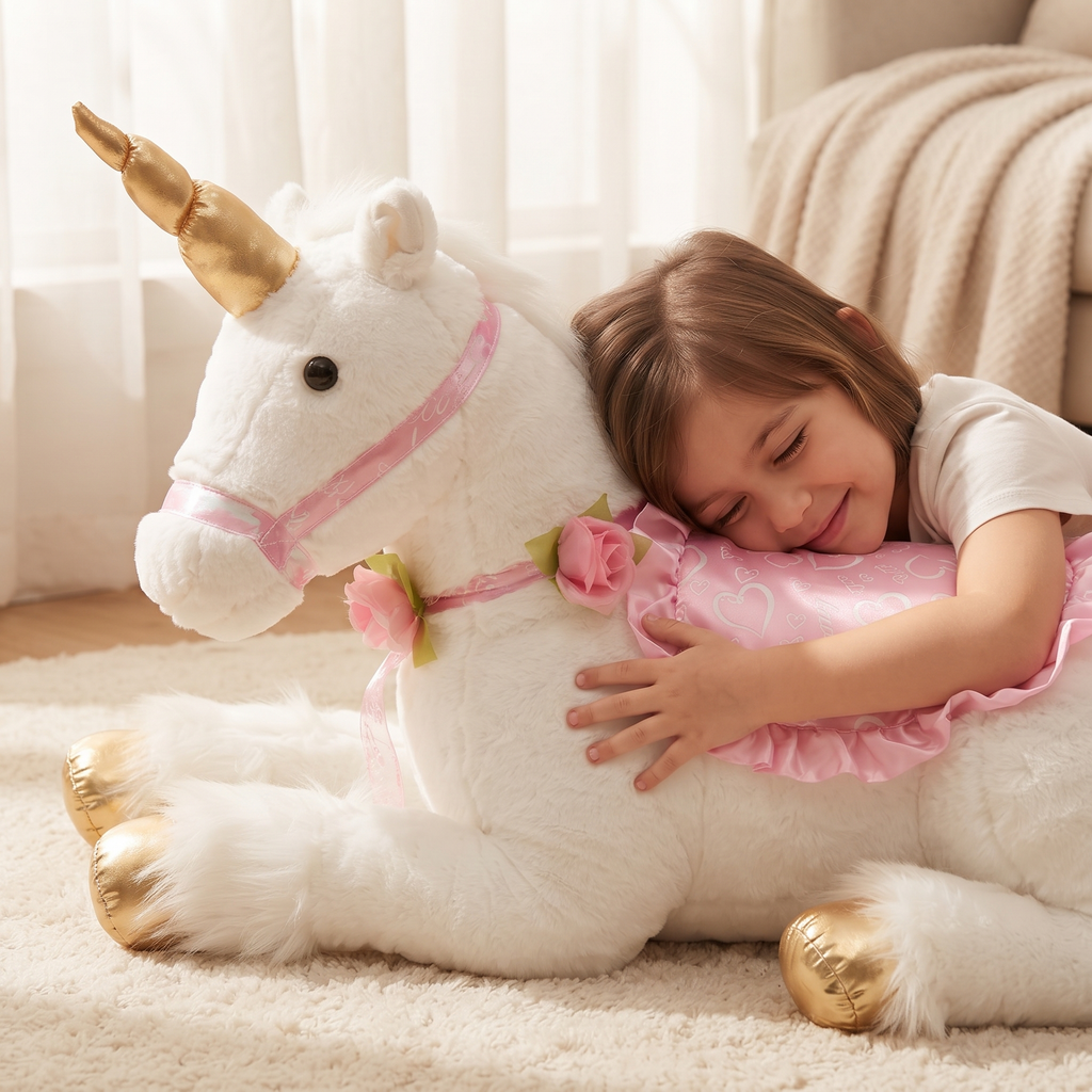 Peluche Licorne Géante Blanche 100cm