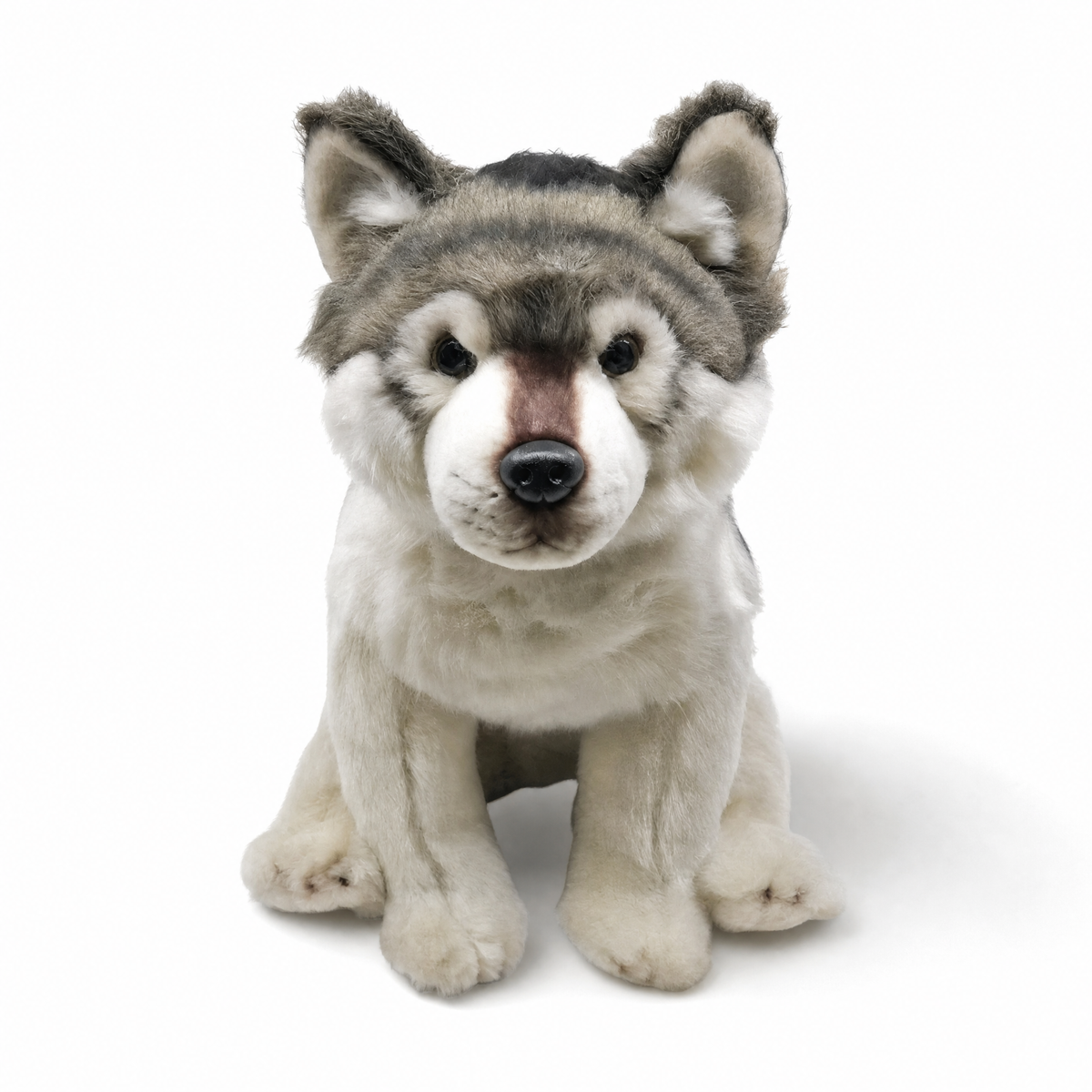 Peluche Loup Assis Réaliste 27cm