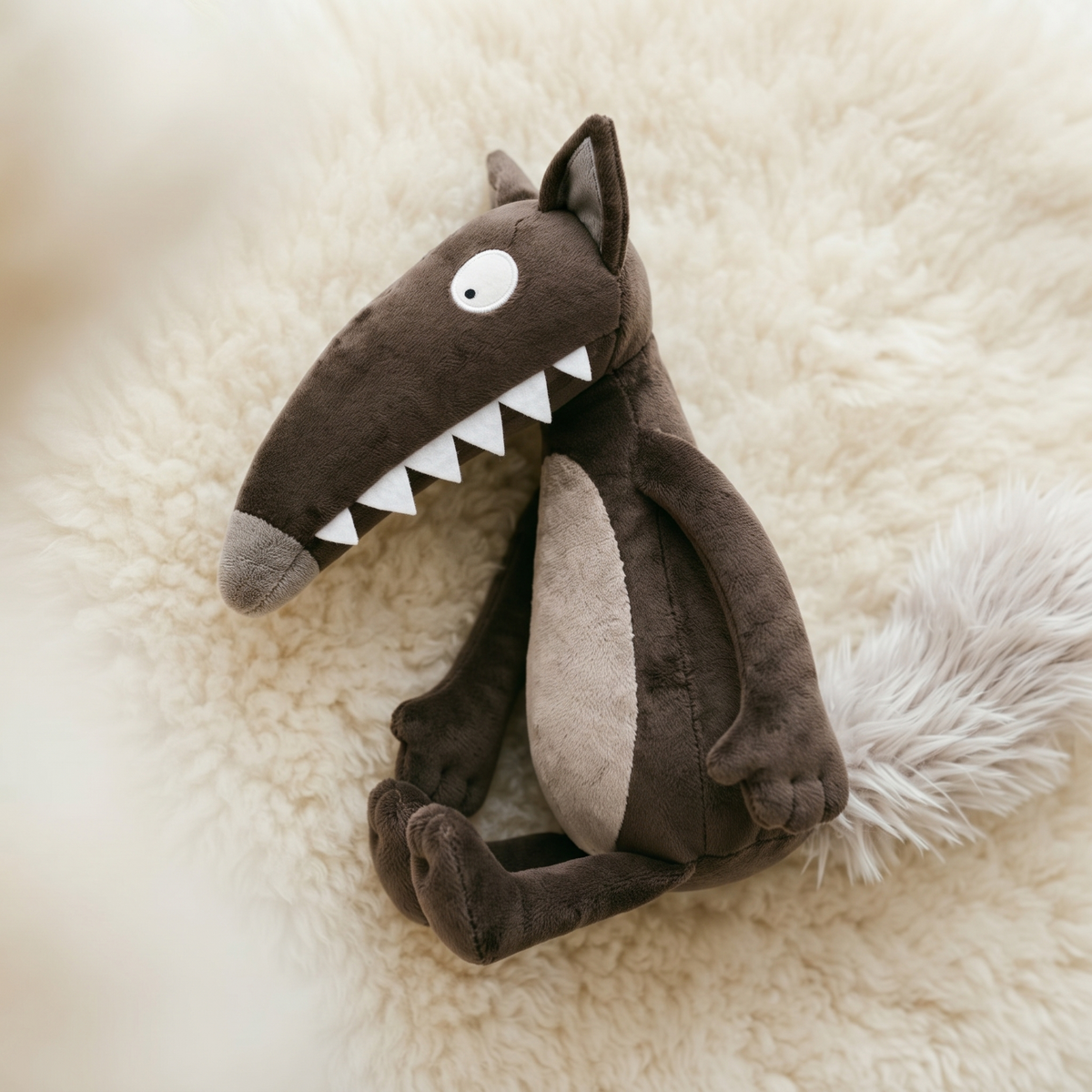 Peluche Loup Dessin Animé à Grandes Dents