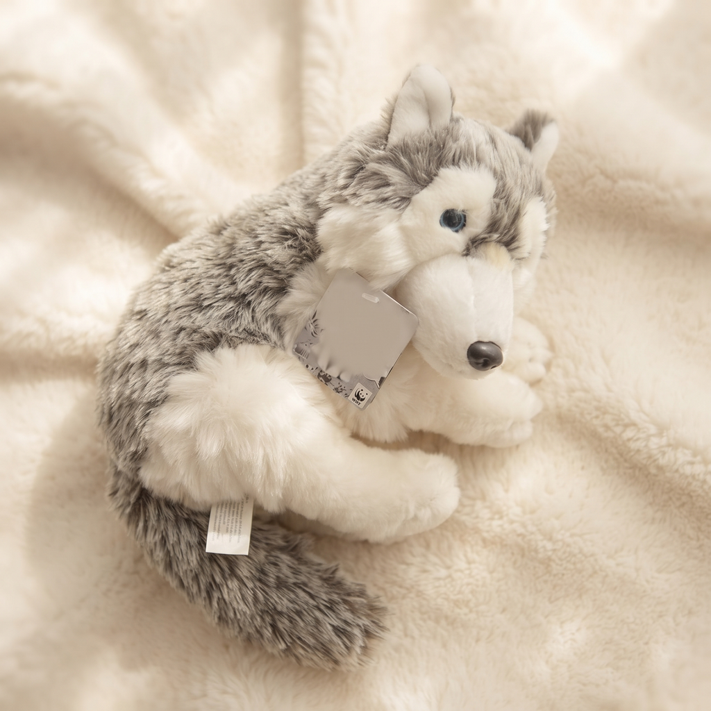 Peluche Loup Gris de Sibérie 28 cm