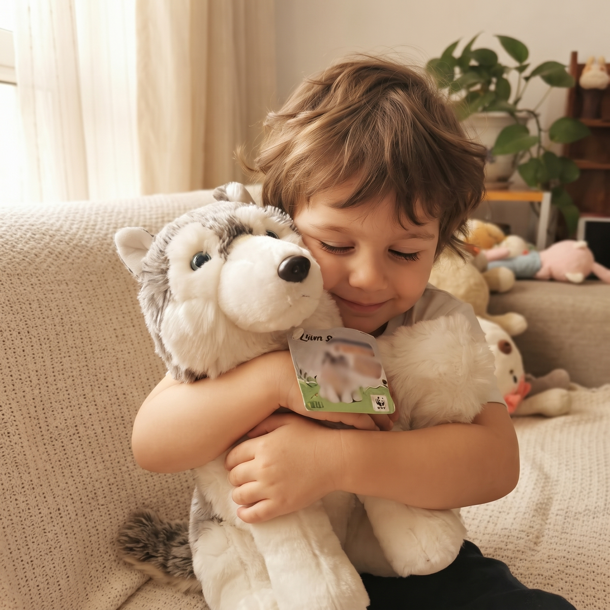 Peluche Loup Gris de Sibérie 28 cm