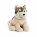 Peluche Loup Gris Réaliste 30cm