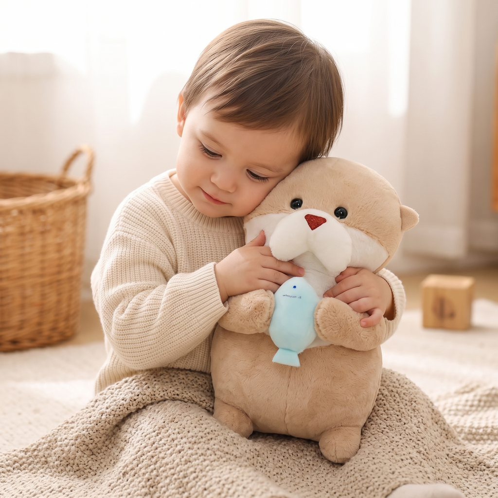 Otterknuffel met blauwe vis, 11–31 cm