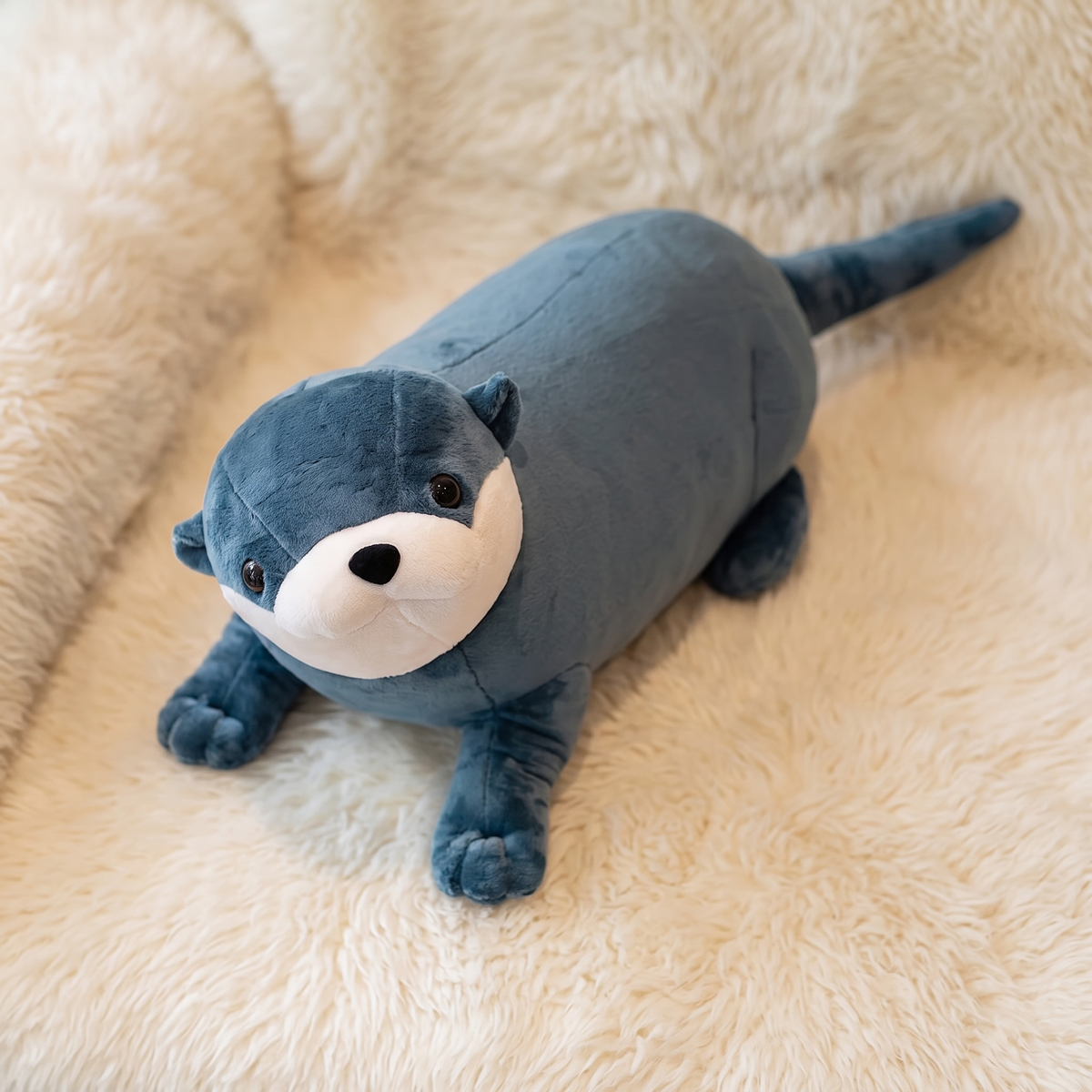 Peluche Loutre Bleue Douce et Câline