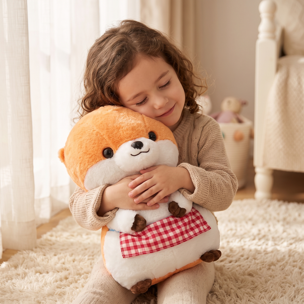 Peluche Loutre Tablier à Carreaux