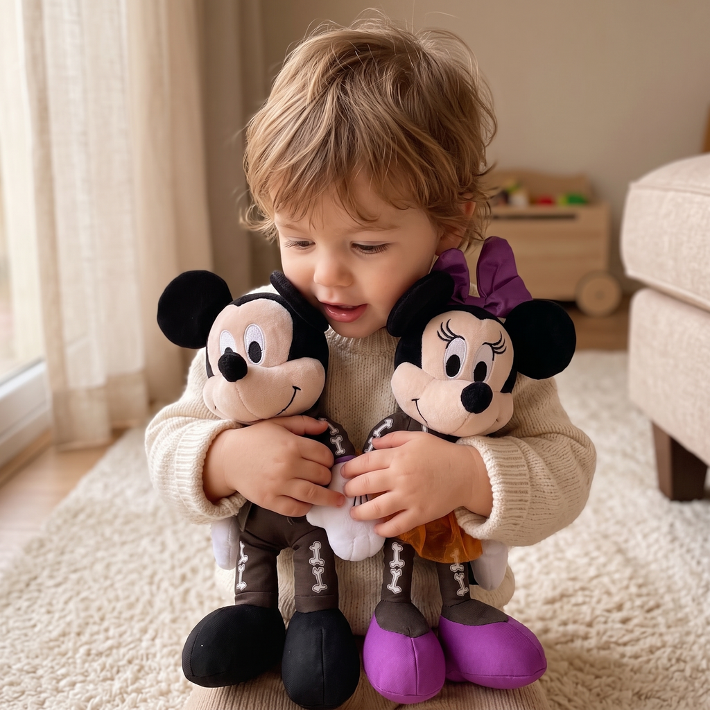 Peluche Mickey Minnie Halloween Squelette