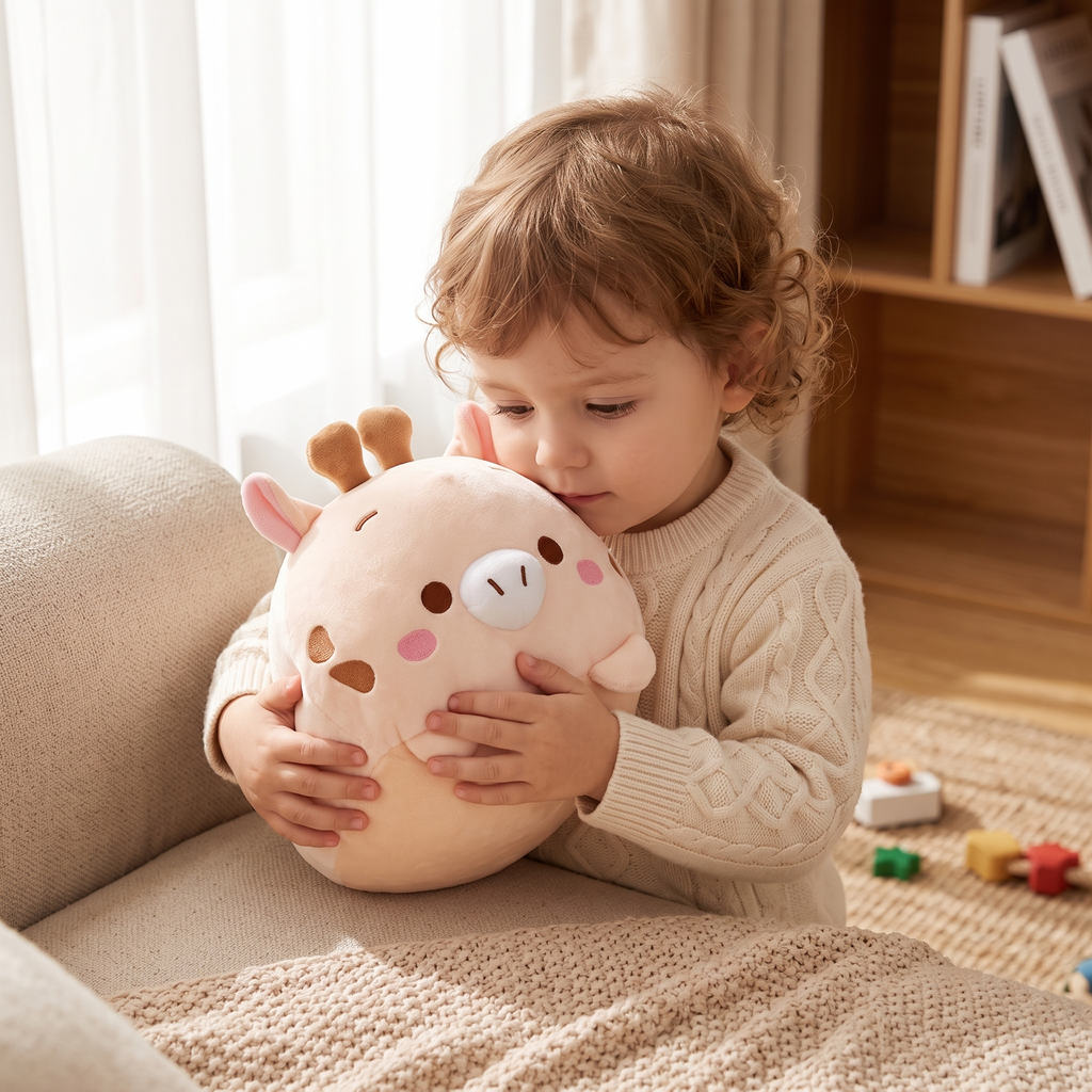 Peluche Oreiller Girafe Rose 20 cm