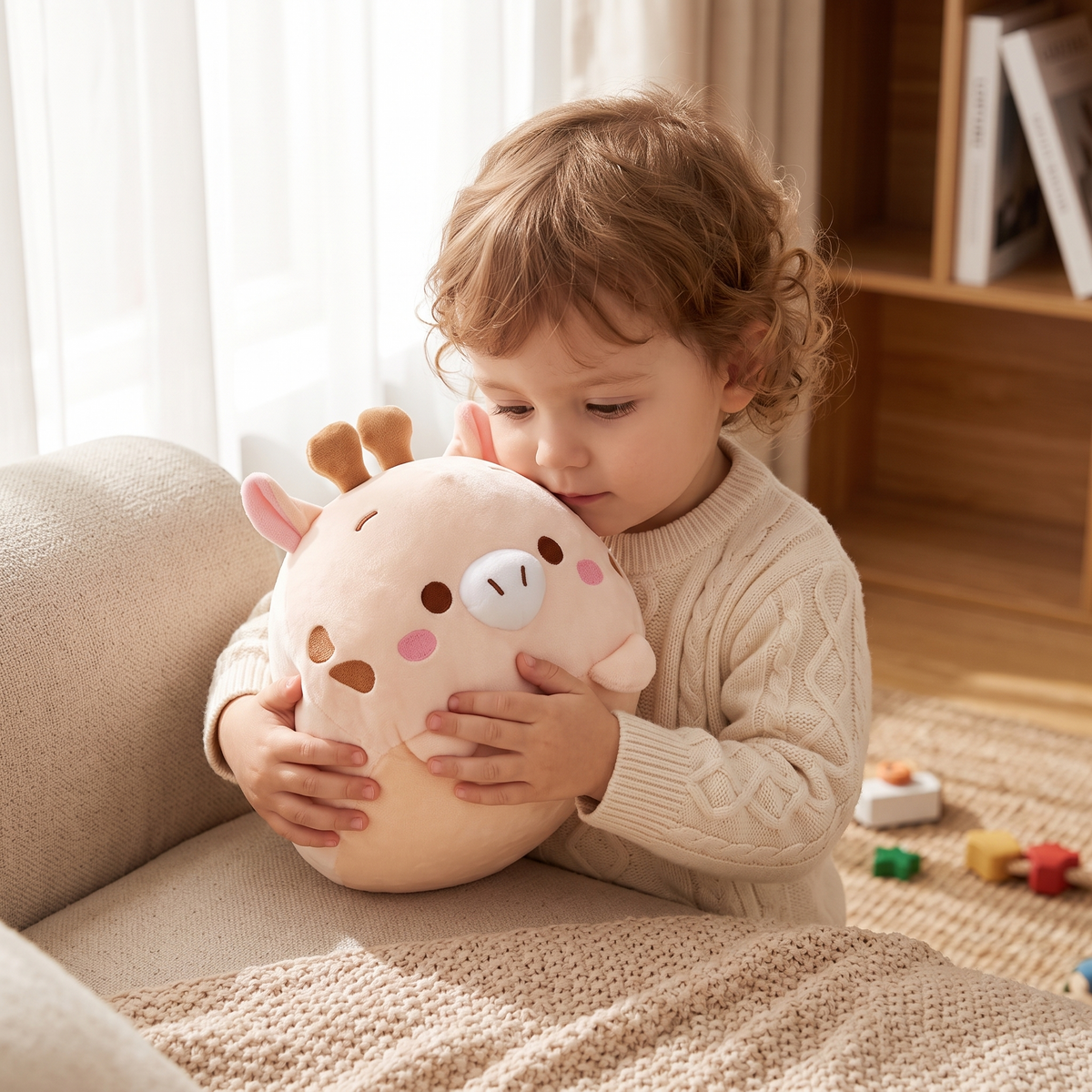 Peluche Oreiller Girafe Rose 20 cm