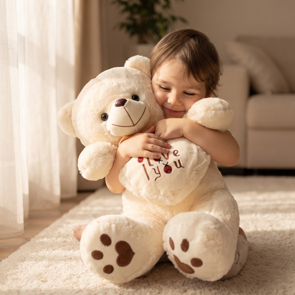 Peluche Ours Cœur I Love You 50-70cm