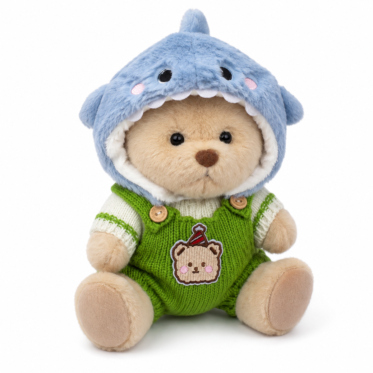 Peluche Ours Déguisé Articulé Nino avec Combinaison Verte