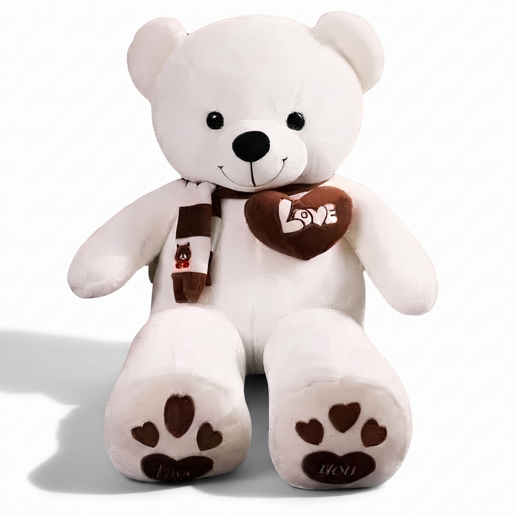 Peluche Ours Géant Blanc Cœur Love