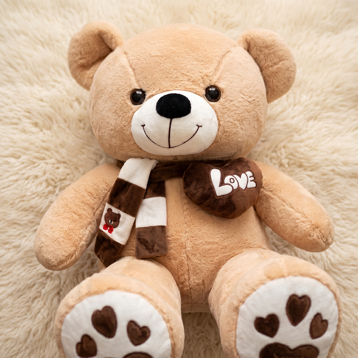 Peluche Ours Géante Beige Cœur Love