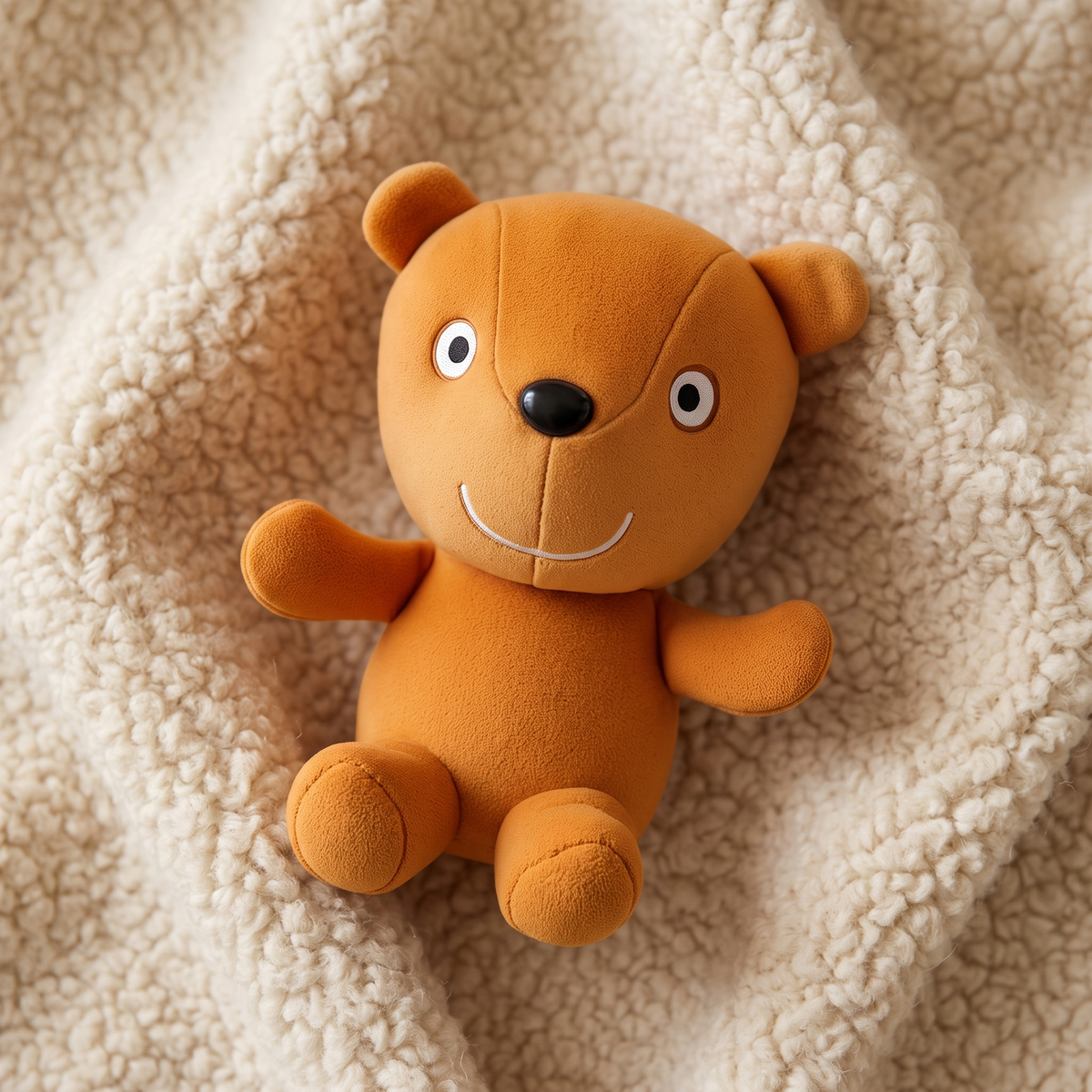 Peluche Ours Orange Souriant 19cm