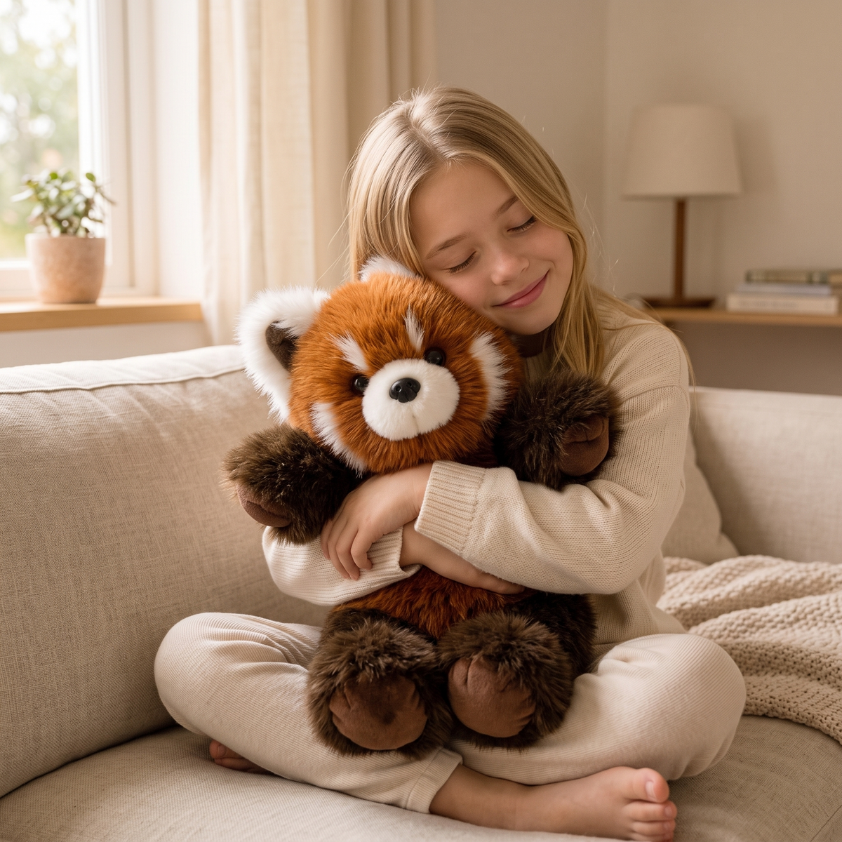 Peluche Panda Roux Animée qui Court 55 cm