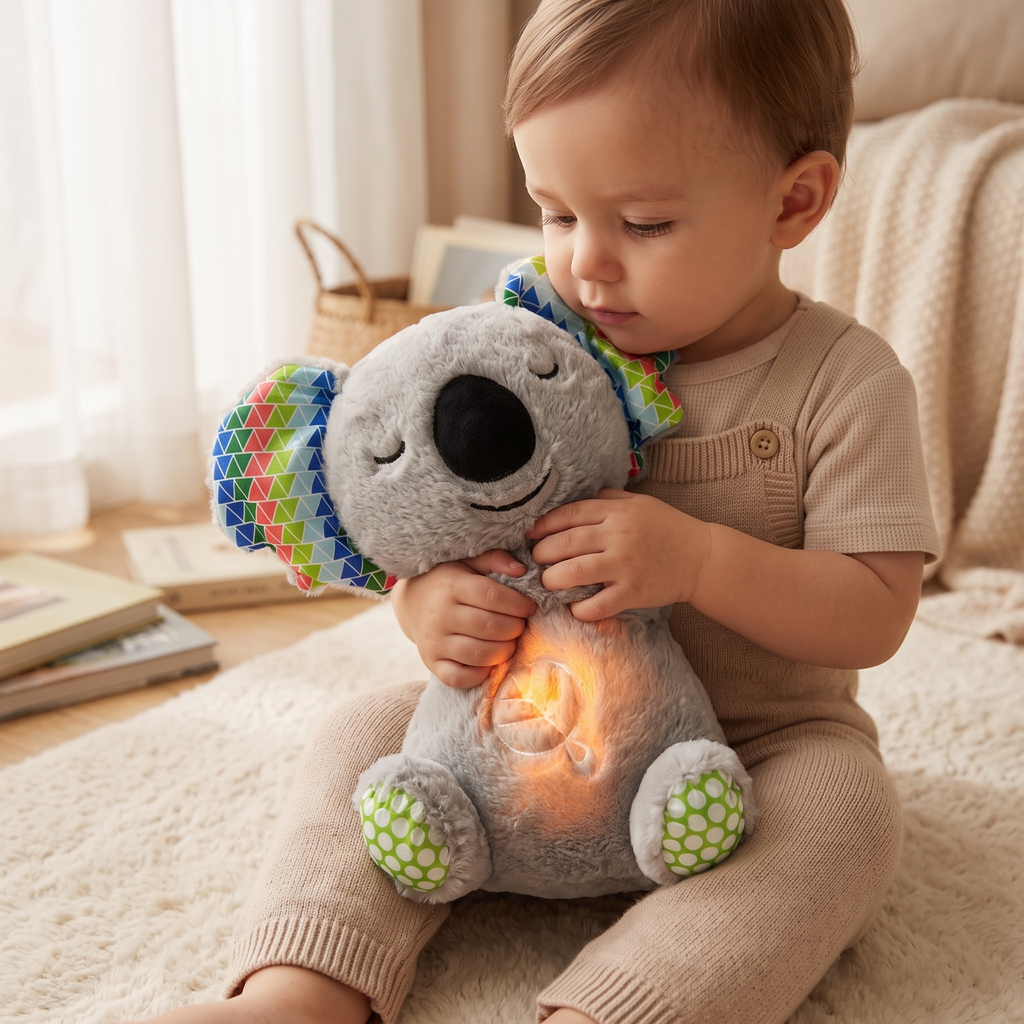 Peluche qui Respire Koala Gris avec Fonction Apaisante