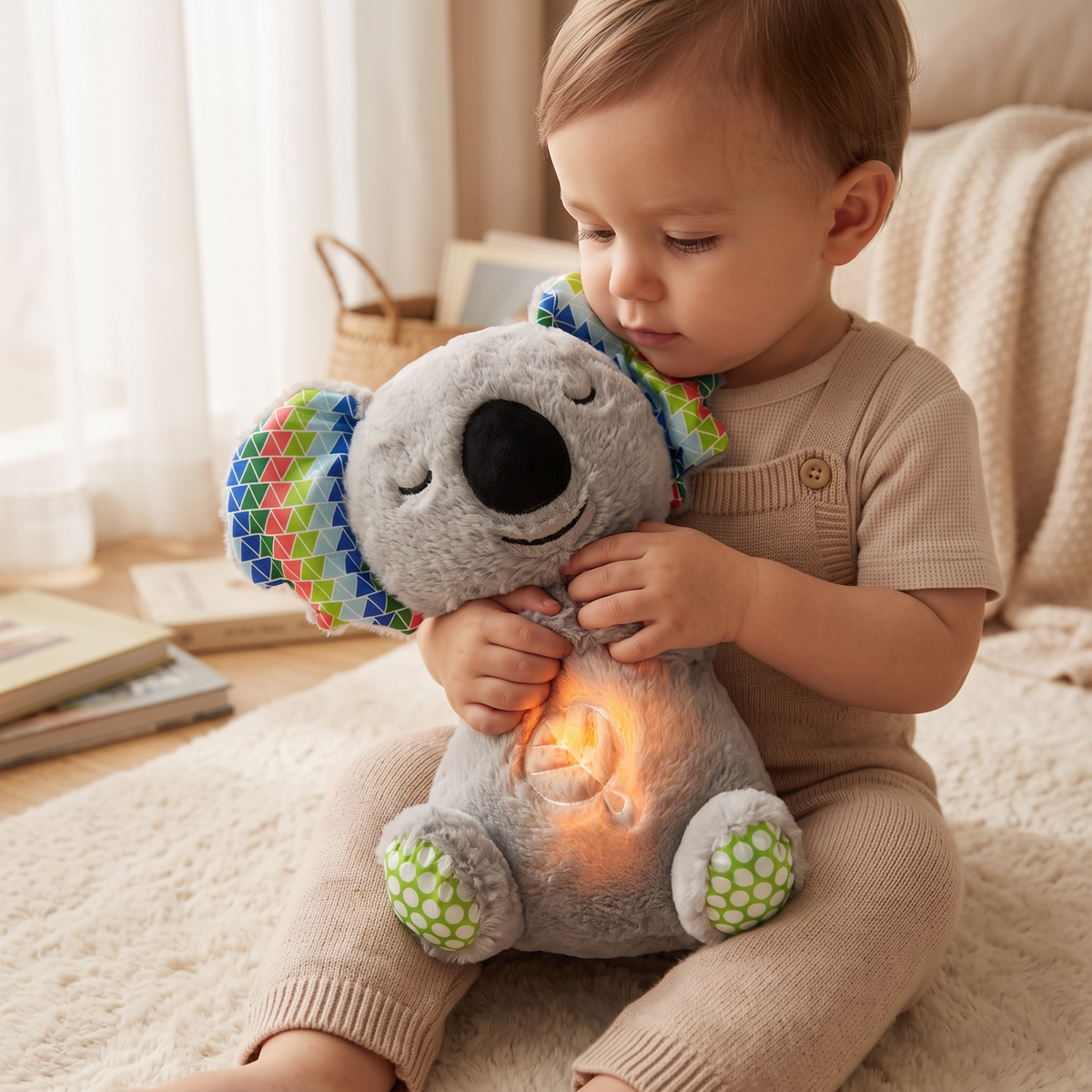 Peluche qui Respire Koala Gris avec Fonction Apaisante