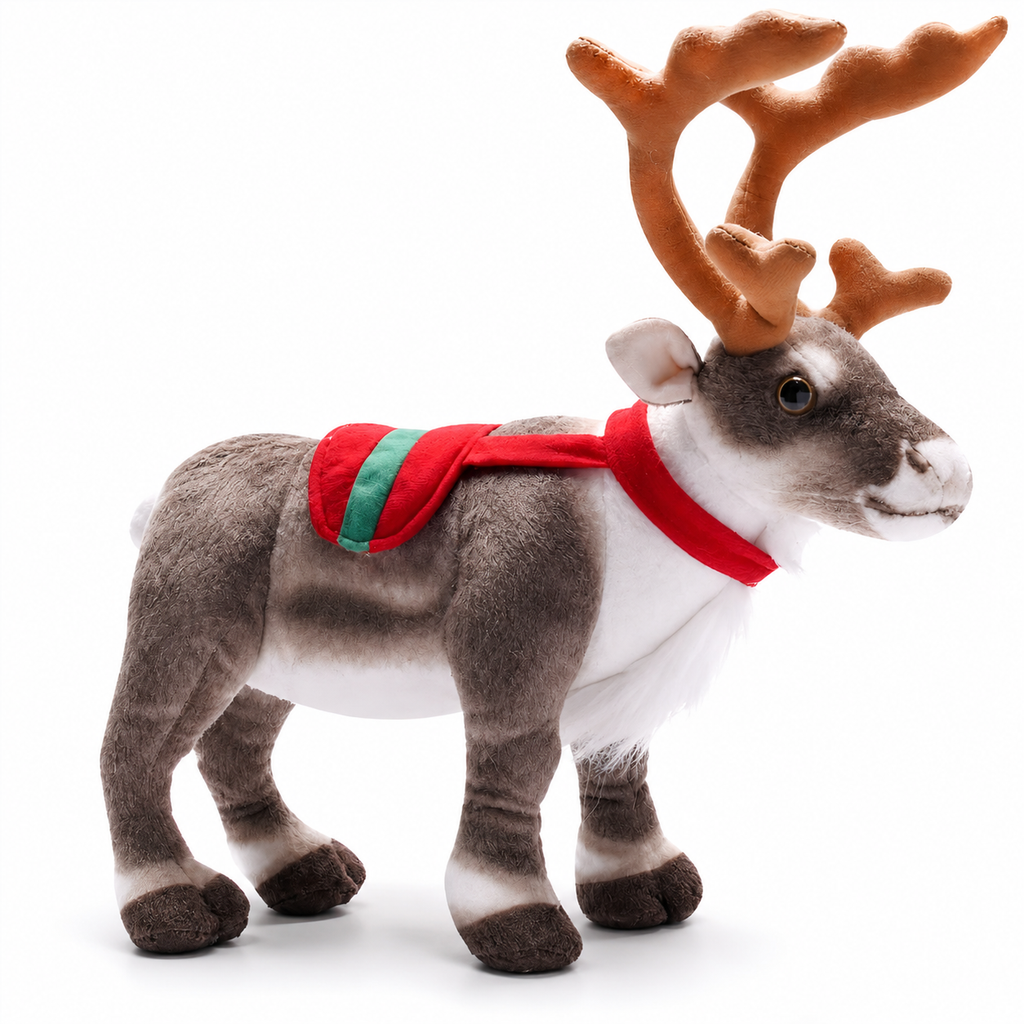 Peluche Renne de Noël à Écharpe Festive