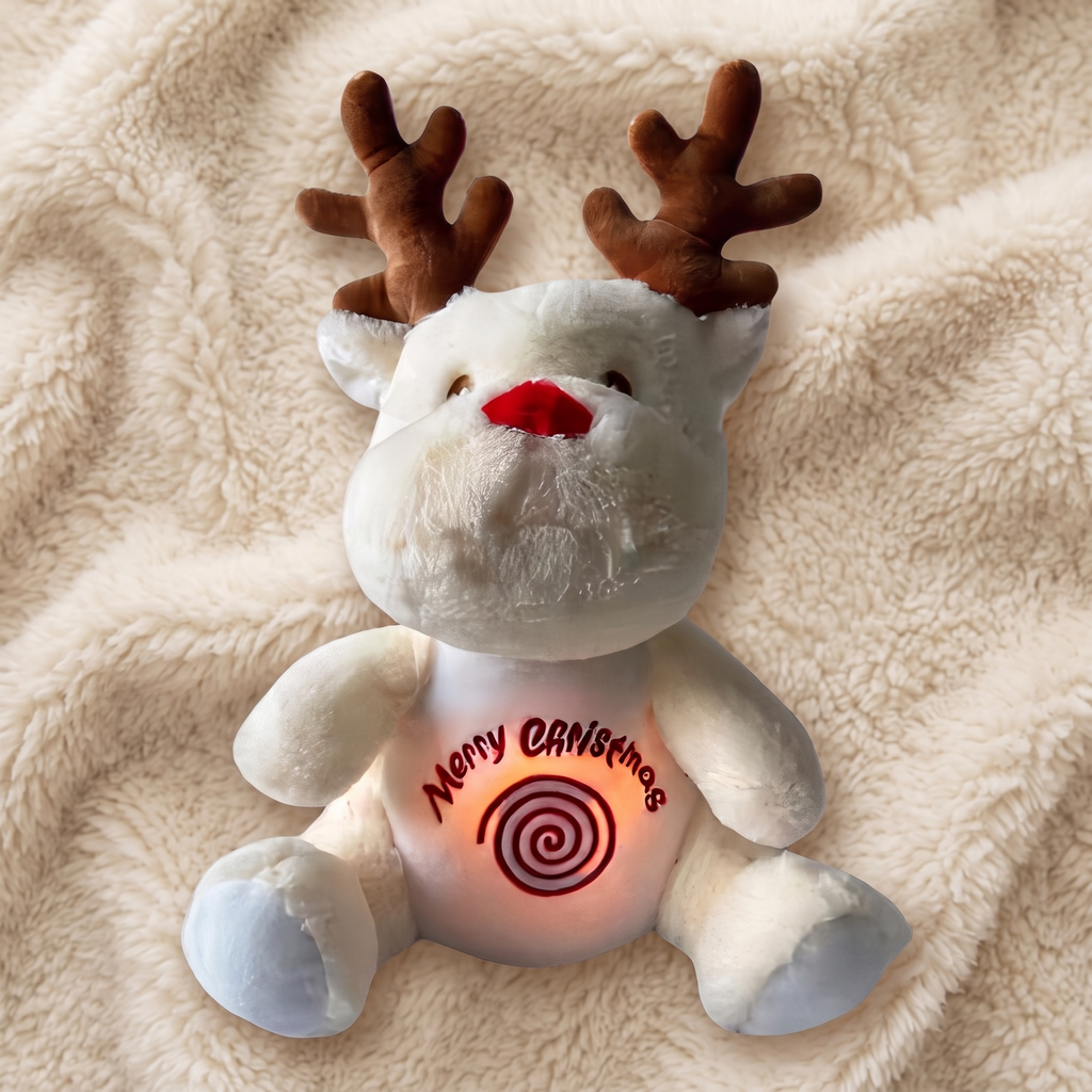Peluche Renne qui Respire Noël Blanc ou Marron