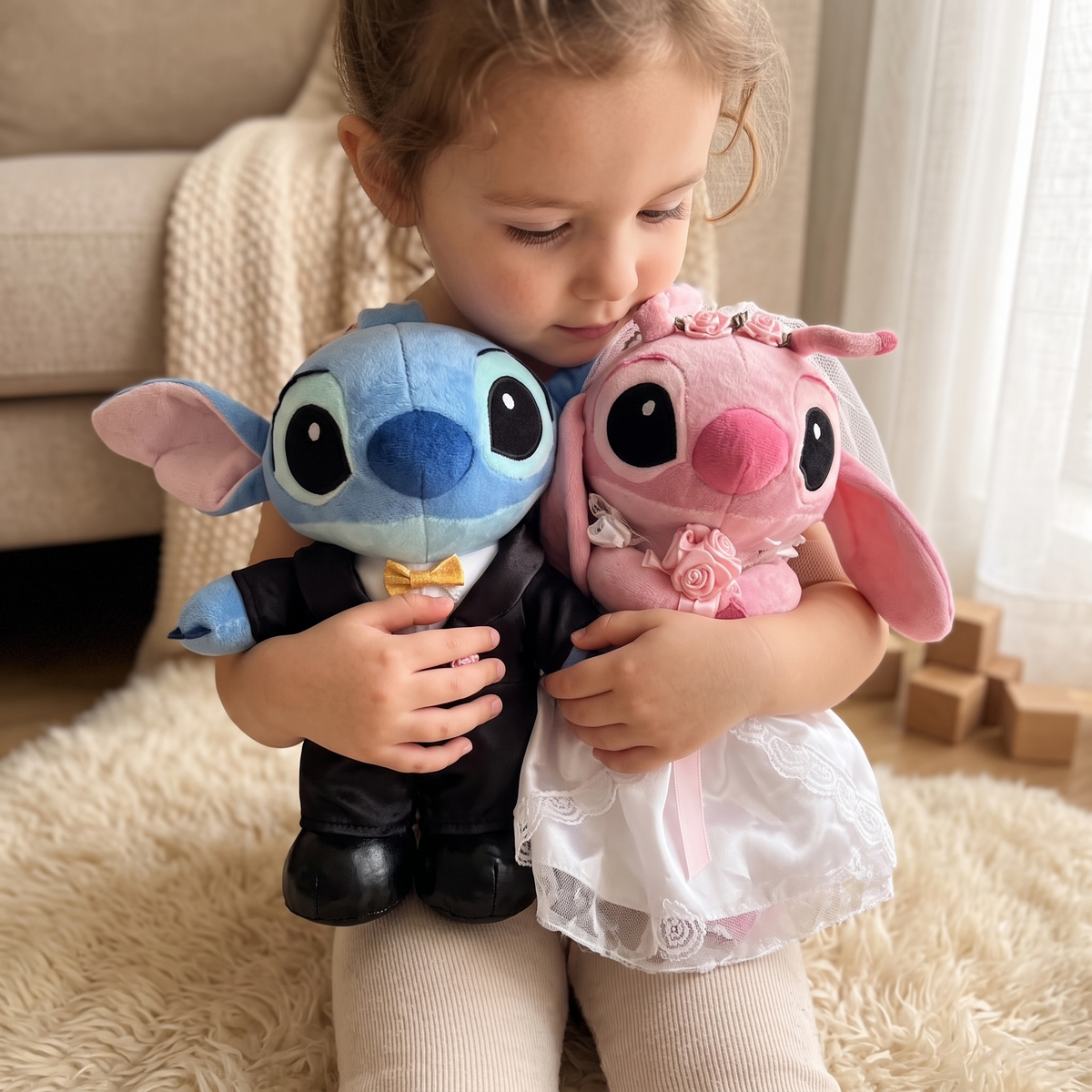 Peluche Stitch Disney Duo Mariés Stitch et Angel