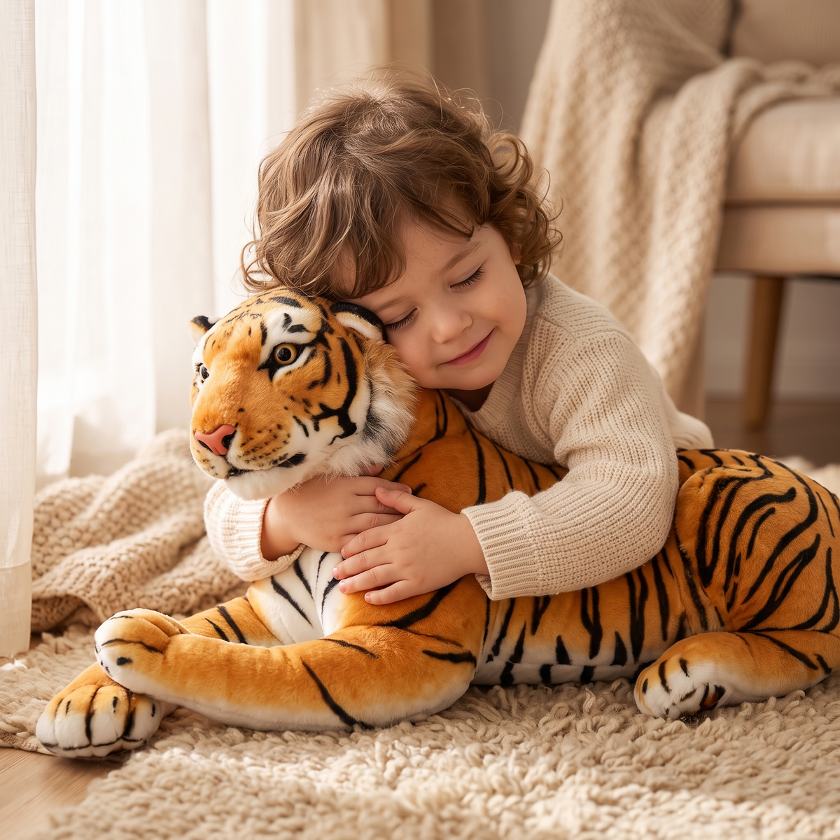 Peluche Tigre Oreiller Géante Confortable