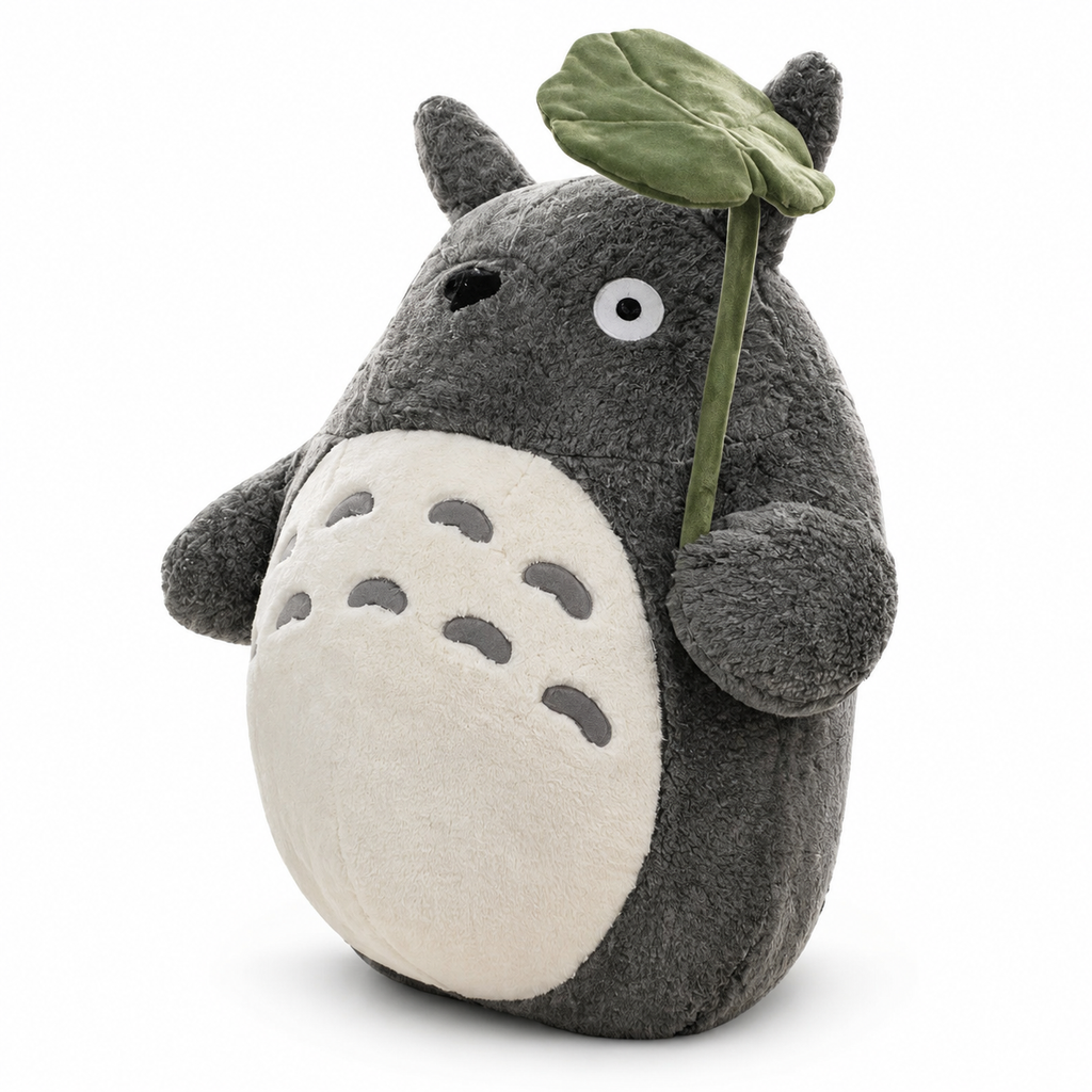 Totoro-knuffel met groen blad, 30–70 cm