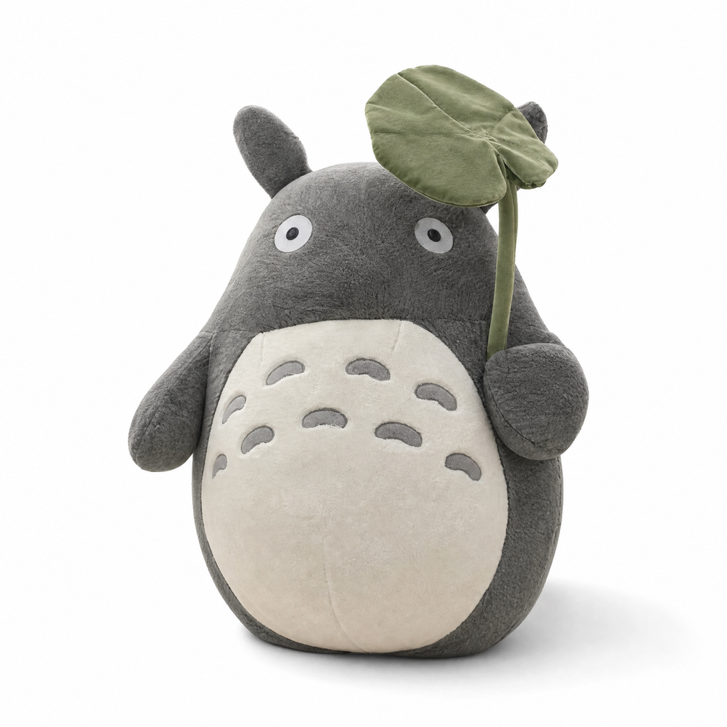 Totoro-knuffel met groen blad, 30–70 cm