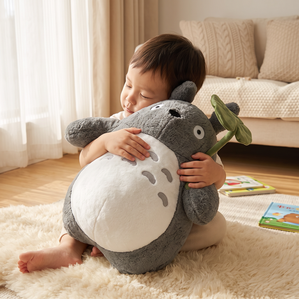 Totoro-knuffel met groen blad, 30–70 cm