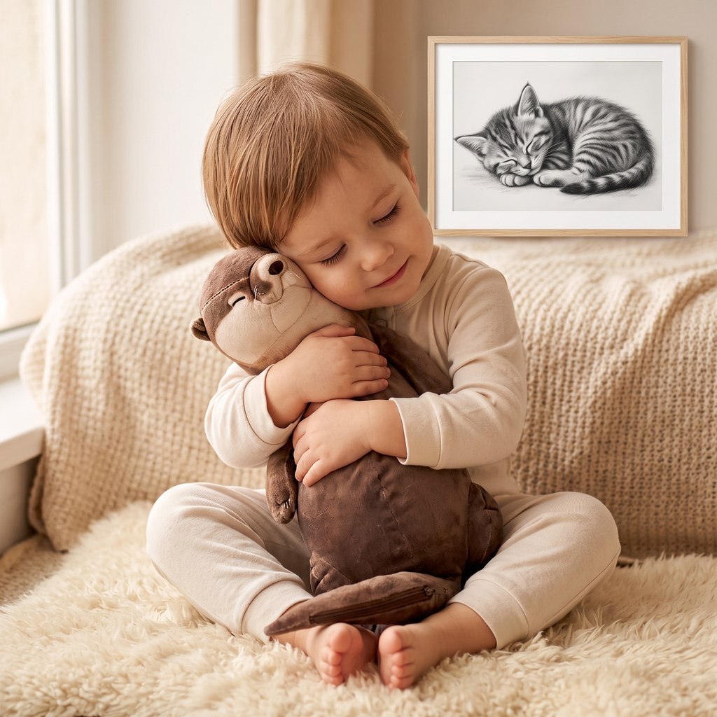 Peluche Trousse Loutre Marron 40 cm