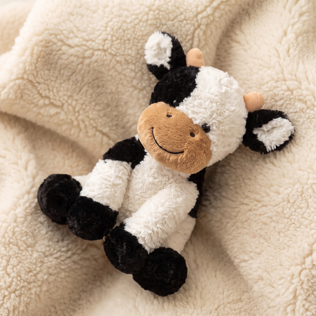 Peluche Vache Douce Noir et Blanc