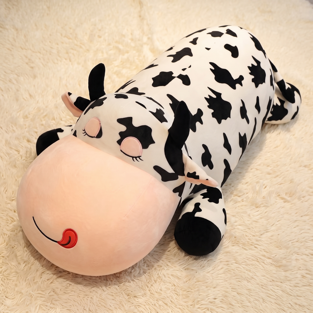 Peluche Vache Géante Allongée